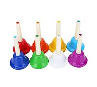 Jelquix Ensemble de Cloches à Main en Métal coloré à 8 Notes, Jouet Musical pour Enfants, Air Clair, Enseignement de la Musique, pour L'éducation Musicale des Enfants