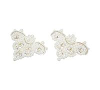 Jelquix Ensemble de Fleurs de Chaussures en Perles, Fleurs Décoratives Multifonctions pour Chaussures, Aspect Brillant pour les Mariages et les Fêtes, 2 Pièces en Résine et Feutre (#1)