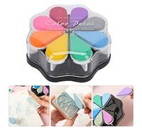 Jelquix Ensemble de Tampons Encreurs Pétales 8 Couleurs - Accessoires de Tampons Vibrants pour le Scrapbooking et les Arts et Travaux Manuels - Encre Pigmentée, Facile à Utiliser, Idéal pour le (#1)