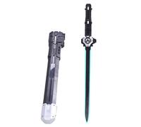 Jelquix Épée Lumineuse à Double Lame, Sabre Lumineux LED avec éclairage dégradé Multicolore et Effets Sonores, 2 Lames avec Gaine, pour Jeux de Rôle Cosplay, Performances sur Scène