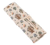 Jelquix Étui à Stylos Enroulable en Toile, Pochette Lavable et Durable pour étudiants en Art et Professionnels, Couleur Petit Arbre Jaune 15,1 X 14,6 X 0,4" pour Stylos de Couleur et Pinceaux