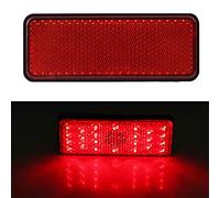 Jelquix Feu Stop Arrière de Moto, Feu Arrière Universel étanche 12 V à Réflecteur LED Rectangulaire avec Clignotant pour Scooters Cyclomoteurs Quads et Tricycles (rouge coquille rouge)