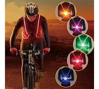Jelquix Gilet Réfléchissant à LED, Gilet de sécurité Haute visibilité, à 4 Lumières LED avec Un Design Lavable et Confortable, Idéal pour Le Cyclisme, la Course et Les Sports de Plein Air (Rouge)