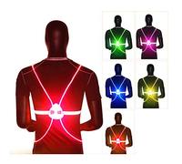 Jelquix Gilet Réfléchissant à LED, Gilet de sécurité Haute visibilité, à 4 Lumières LED avec Un Design Lavable et Confortable, Idéal pour Le Cyclisme, la Course et Les Sports de Plein Air (Yellow)