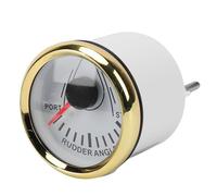 Jelquix Indicateur d'angle de Gouvernail Marin de 52 Mm, Compteur Universel 0-190 Ohm 9-32 V, Indicateur de Lunette Dorée à Cadran Blanc avec Capteur d'angle 'accouplement, Idéal pour les