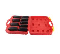 Jelquix Jeu de 9 Douilles Hexagonales pour écrou de Moyeu D'essieu de 29 Mm à 38 Mm, qualité D'impact Robuste pour la Réparation Automobile, Outil D'entraînement de 1/2 Pouce pour les Professionnels
