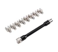 Jelquix Jeu de Clés à Rayons pour Motos et Scooters, 10 Tailles | Outil de réglage des rayons de 5,0 à 6,8 mm, tige en alliage d\'aluminium et pointes en acier allié