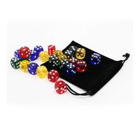 Jelquix Jeu de Dés Arrondis en Acrylique Translucide à 6 Faces, 24 Pièces, pour Jeux de société, Activités en Classe, 16mm, 4 Couleurs, Aide à l'enseignement des Mathématiques (16mm)