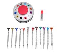 Jelquix Jeu de Tournevis D'horloger 12 Pièces avec Support Rotatif et Tête PH Plate en Acier Inoxydable, Précis adapté à la Réparation de Montres, de Lunettes et de Bijoux