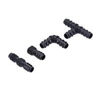 Jelquix Kit de Connecteurs de Tés d'irrigation Goutte à Goutte, 32 Pièces, Connecteurs en Matériau ABS, Faciles à Installer pour Tuyau de 1/2 Pouces, Parterres de Fleurs de Serre de Jardin