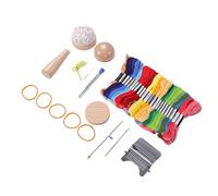 Jelquix Kit de Reprisage, Oeuf de Reprisage en Bois, Machine à Tisser 14 Crochets, Kit de Projets de Réparation de Chaussettes et de Jeans avec Aiguilles en Acier Inoxydable, Fil de 50 Couleurs