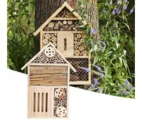 Jelquix La Maison Attire Les Insectes Bénéfiques, Les Canaux Tubulaires en Bois de Noyer, Abri de Décoration de Jardin Extérieur, Idéal pour La Décoration Extérieure du Jardin (A)