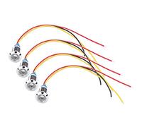 Jelquix LED Rondes Pré-câblées, Indicateur Bicolore pour Instruments de Contrôle Industriel, 10mm, 4 Unités (Rouge Jaune)