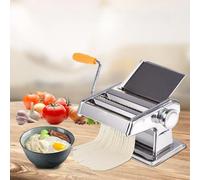 Jelquix Machine à Pâtes en Acier Inoxydable, Machine à Nouilles Manuelle, à Pâtes à 2 Lames Réglables avec Manivelle Amovible et Base de Tapis en Caoutchouc, Idéale pour les Fettuccines, Spaghettis et