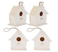 Jelquix Maison à Oiseaux en Bois, Nid Suspendu Magnifiquement Conçu pour la Décoration Extérieure du Jardin pour Les Amoureux des Oiseaux, 4 Pièces