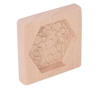 Jelquix Moule à Biscuits en Bois de Hêtre, Joli Moule à Tampons pour la Cuisson des Biscuits, Outil de Cuisine Réutilisable (Décor d’abeille)