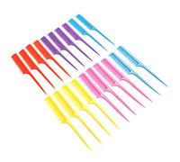 Jelquix Peigne à Queue à Dents Plates, Outil de Coiffure Résistant à la Chaleur pour Utilisation en Salon, Durable, 20 Pièces, Couleurs Mélangées (Modèle à dent plate)