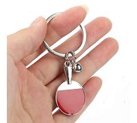 Jelquix Porte-clés Raquette de Tennis de Table, Balle de -Pong en Métal Durable, Porte-clés pour Amis et Famille, Argent Rouge