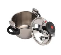 Jelquix Pot de Batterie de Cuisine Pression en Acier Inoxydable 304 3L | Mini Marmite à Pression Domestique, Fonctionnement du Couvercle à une Main, Soupape de sécurité, échappement Automatique