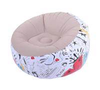 Jelquix Pouf Gonflable, Support Ergonomique Style Doodle Portable Confortable avec PVC floqué pour Salon Chambre à Coucher Camping en Plein Air Pique-Nique Balcon Plage