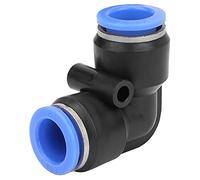 Jelquix Raccord Poussoir de Tube de Tuyau D'air Pneumatique Résilient pour équipement D'automatisation 10 Pièces Coude égal en Plastique Connexion Rapide pour Usage Industriel (PV-12 (12mm))