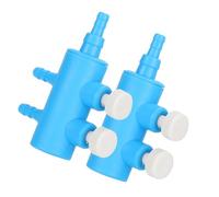 Jelquix Séparateur d'air pour Aquarium, 2 Pièces, Adaptateur de Pompe à Oxygène élégant pour Aquarium, Plastique, Couleur Bleu Blanc (Un à Deux)