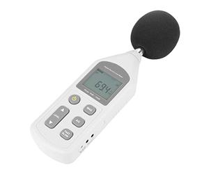 Jelquix Sonomètre Numérique pour Bureau à Domicile, DBA | Écran LCD, pondération A et C, réponse rapide ou lente, décibelmètre portatif avec boule coupe-vent
