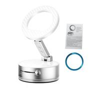 Jelquix Support Magnétique de Téléphone de Voiture, Support à Ventouse Rotatif à 360°, de Voiture avec 17 Anneaux Magnétiques N52, Idéal pour Le Tableau de Bord de, Le Verre, Le Carrelage, (White)