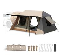 Jelquix Tente de Hayon de Voiture, Abri de Camping SUV à Dégagement Rapide Automatique avec 2 Pièces et Auvent, UPF50 + PU3000 Mm, Idéal pour la Famille en Plein Air (Revêtement Ti Noir)