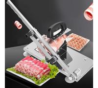 Jelquix Trancheuses à Viande Manuelles, viande Congelée, rouleau de Feuille de Mouton de Bœuf, Machine à Trancher, Lames en Acier Inoxydable Réglables de 3 à 15 Mm, Largeur de Cylindrique de 12