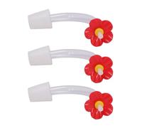 Jelquix Tubes pour Mangeoire à Colibris, Compatibles avec la Plupart des | Pointes de fleurs rouges, bouchons en caoutchouc, pièces de rechange pour jardins extérieurs