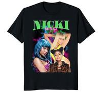 JELU WODI Nicki Minaj Rapper Old School T-Shirts à Manches Courtes Reprint gidan Cotton Short Sleeve Black(X-Large)