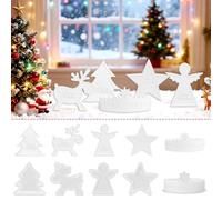 JelyArt Moules en silicone pour bougies de Noël - Calendrier de l'Avent avec couronne, étoile, ange, arbre, élan pour bougies, résine, savon