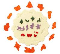 JEM 102CI004 Lot de 12 Emporte Pièces Décors de Noël, Plastique, Blanc, 12.5 x 2 x 17.5 cm 102CI004