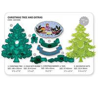 JEM 102CI006 Lot de 5 Emporte Pièces Sapin de Noël et Accessoires, Plastique, Blanc, 18 x 2 x 28 cm 102CI006