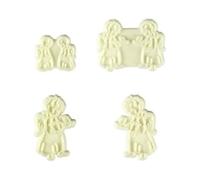 JEM 102CI008 Lot de 4 Emporte Pièces Jolis Anges, Plastique, Blanc, 9 x 2 x 25 cm 102CI008