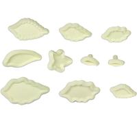 JEM 103FF007 Set de 10 Emporte Pièces Feuilles, Plastique, Blanc, 12.5 x 2 x 20 cm 103FF007