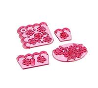 JEM 108SD001 Lot de 4 Découpoir de Bordure pour Broderie, Plastique, Blanc, 12 x 3 x 17 cm 108SD001