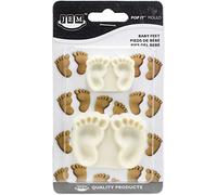 JEM 1102EP002 Lot de 2 Moule en Forme de Pieds de Bébé pour Décoration de Gâteaux, Plastique, Blanc, 6 x 2 x 4.5 cm 1102EP002