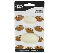 JEM 1102EP007 Lot de 2 Moule en Forme de Ballons de Rugby pour Décoration de Gâteaux, Plastique, Blanc, 6 x 2 x 3.5 cm 1102EP007