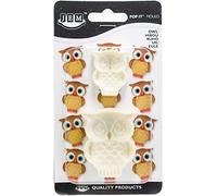 JEM 1102EP015 Lot de 2 Moule en Forme de Hibou pour Décoration de Gâteaux, Plastique, Blanc, 4.5 x 2 x 5.5 cm 1102EP015