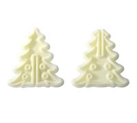 JEM 117CH021 Lot de 2 Emporte Pièces Petit Sapin de Noël 3D, Plastique, Blanc, 9 x 2 x 16 cm 117CH021