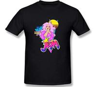 Jem and The Holograms Mens Basic Cotton Short Sleeve T-Shirt Fashion Shirts Black M
