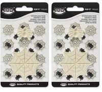 JEM Moule Pop-it pour Décoration de Fondant Halloween - Araignée et Toile, Ecru (Lot de 2)