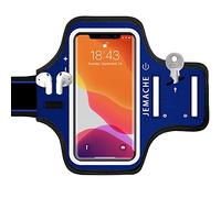 Jemache Brassard pour iPhone 11/XR, résistant à l'eau pour la gym, la course à pied, les entraînements et les exercices pour iPhone 11, iPhone XR compatible avec Otterbox avec porte-clés bleu marine