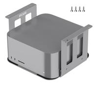 JEMACHE Design de dissipation de la chaleur, en aluminium résistant aux rayures, sous le bureau, support mural pour Mac Studio M2 M1 Max, Ultra avec trou VESA (argenté sans trou Vesa)