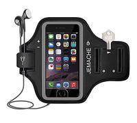 JEMACHE iPhone 8 Plus, 7 Plus, 6 Plus Brassard, Support Reconnaissance D'empreintes Courir Sports Gym Armband pour iPhone 6/6S/7/8 Plus (Noir)