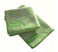 Jemako Fenêtre Chiffon Vert 40 x 45 cm + 60 cm - Lot de 2 - Polyester - Nettoyage de Fenêtres Professionnel