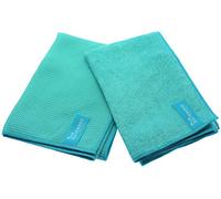 Jemako Lot de 2 Petits Chiffons de séchage 40 x 45 cm + Chiffon Professionnel Moyen 40 x 45 cm Turquoise