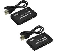 Jembe - 7 en 1 Lot de 2 Lecteurs de Cartes Mémoire Universel, Compatible avec Une Grande majorité de Cartes mémoires SD, SDHC, SDXC, MS, TF, Micro SD, Micro SDXC, Micro SDHC, Compact Flash
